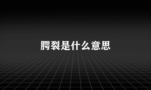 腭裂是什么意思