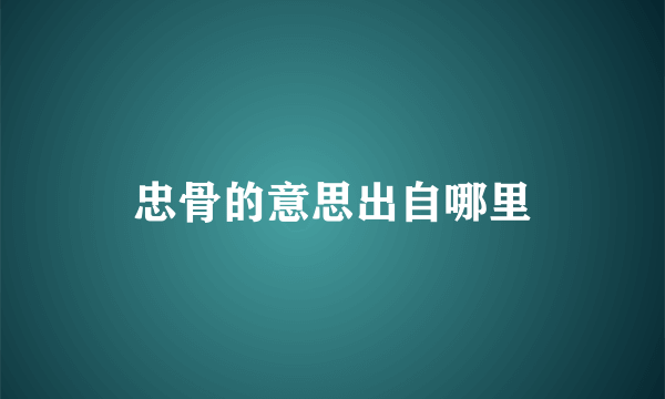 忠骨的意思出自哪里