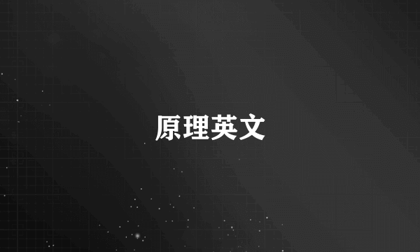 原理英文