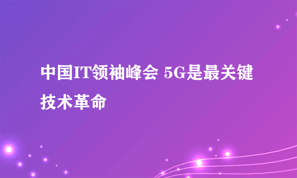 中国IT领袖峰会 5G是最关键技术革命