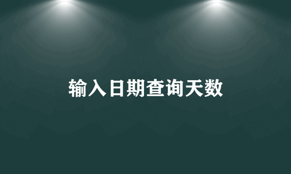 输入日期查询天数
