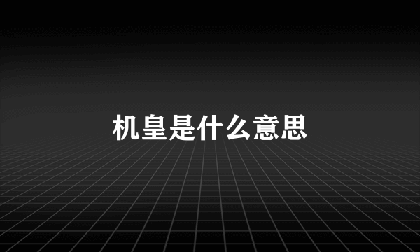机皇是什么意思