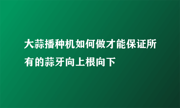 大蒜播种机如何做才能保证所有的蒜牙向上根向下