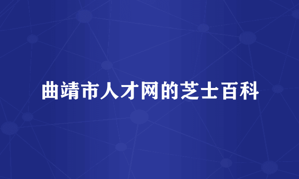 曲靖市人才网的芝士百科