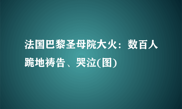 法国巴黎圣母院大火：数百人跪地祷告、哭泣(图)