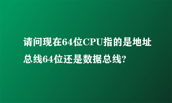 请问现在64位CPU指的是地址总线64位还是数据总线?