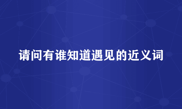 请问有谁知道遇见的近义词