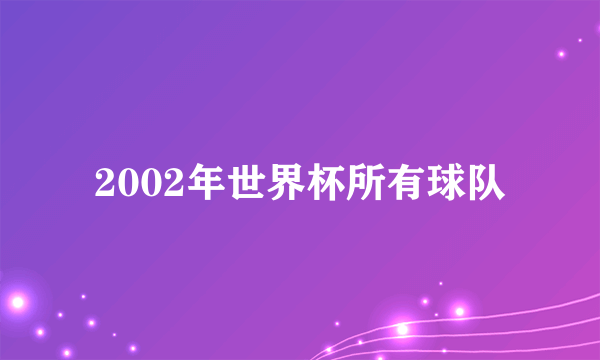 2002年世界杯所有球队