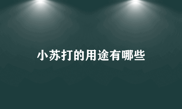 小苏打的用途有哪些