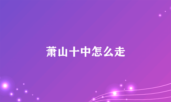 萧山十中怎么走