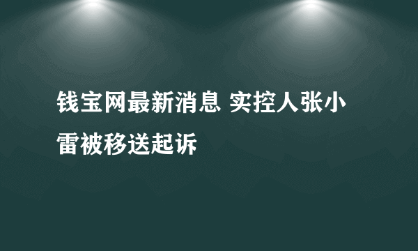 钱宝网最新消息 实控人张小雷被移送起诉