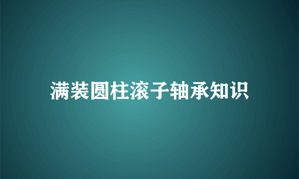 满装圆柱滚子轴承知识