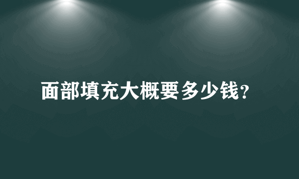 面部填充大概要多少钱？