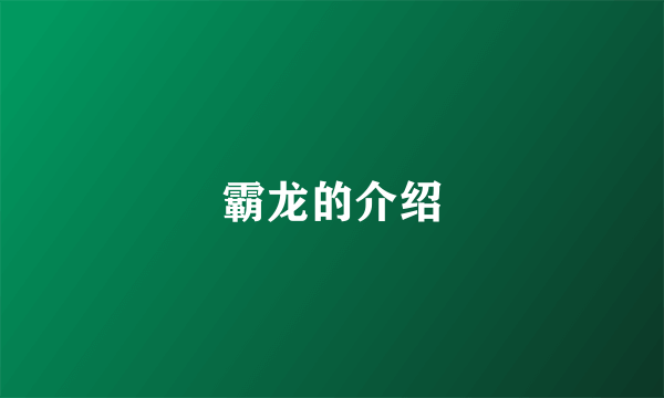 霸龙的介绍
