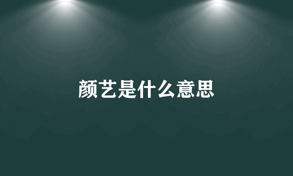 颜艺是什么意思