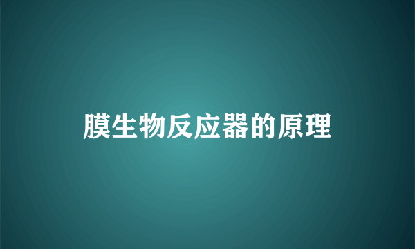 膜生物反应器的原理