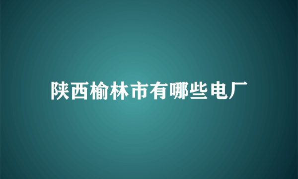 陕西榆林市有哪些电厂