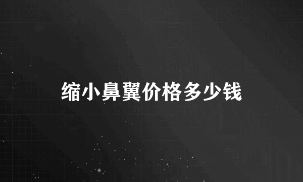 缩小鼻翼价格多少钱
