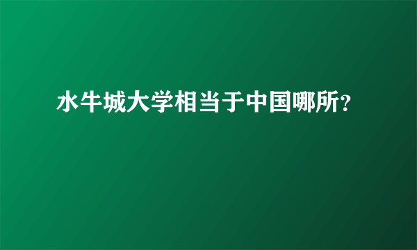 水牛城大学相当于中国哪所？