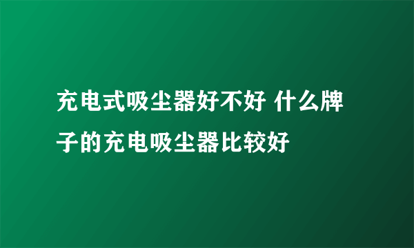 充电式吸尘器好不好 什么牌子的充电吸尘器比较好