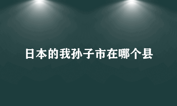 日本的我孙子市在哪个县