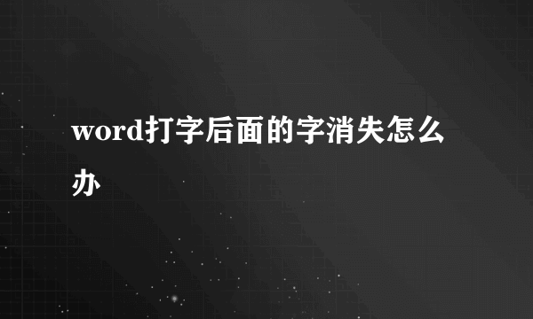 word打字后面的字消失怎么办