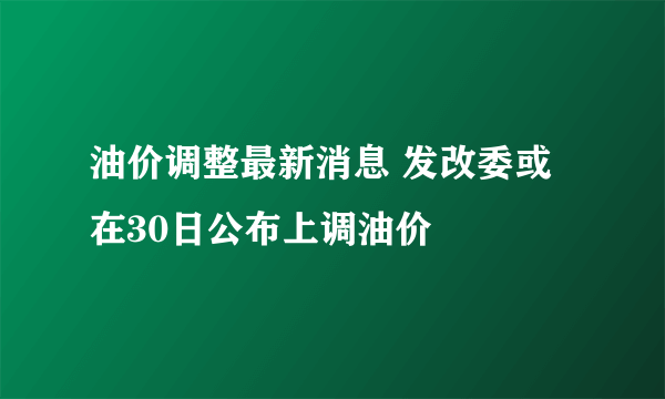 油价调整最新消息 发改委或在30日公布上调油价