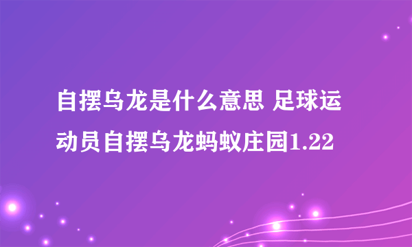 自摆乌龙是什么意思 足球运动员自摆乌龙蚂蚁庄园1.22