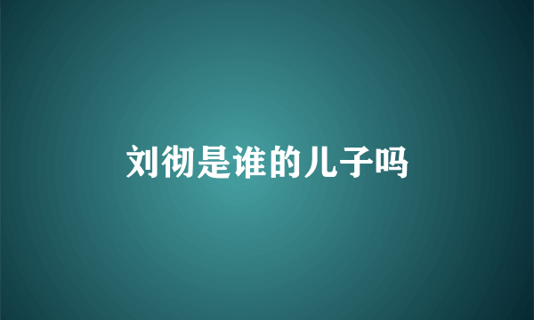 刘彻是谁的儿子吗