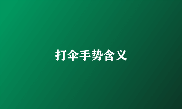 打伞手势含义