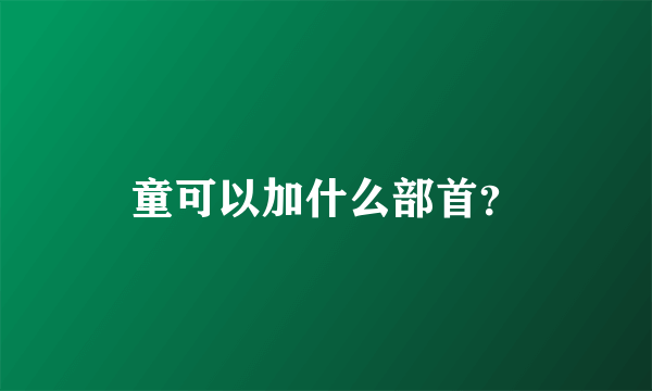 童可以加什么部首？