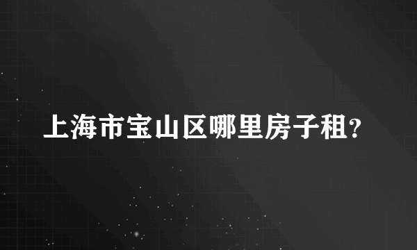 上海市宝山区哪里房子租？