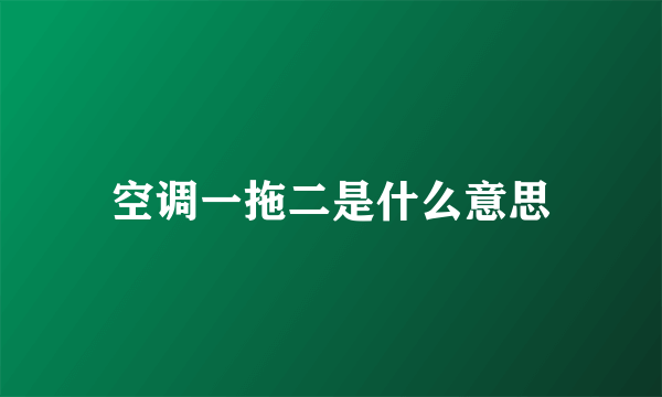 空调一拖二是什么意思