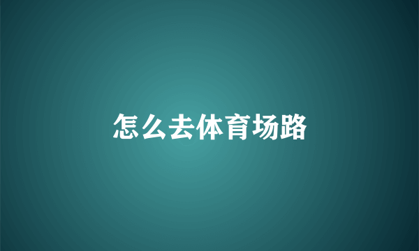 怎么去体育场路
