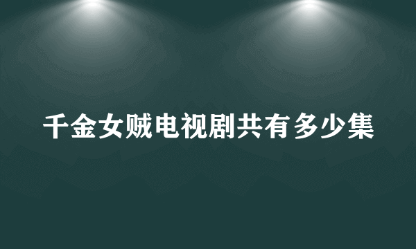千金女贼电视剧共有多少集