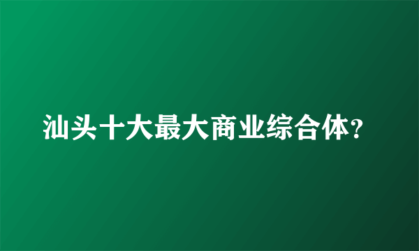 汕头十大最大商业综合体？