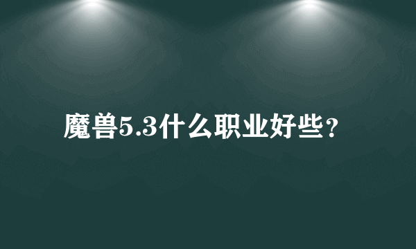 魔兽5.3什么职业好些？