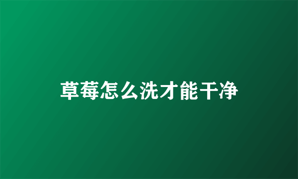 草莓怎么洗才能干净