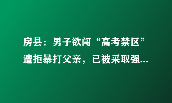 房县：男子欲闯“高考禁区”遭拒暴打父亲，已被采取强制措施, 你怎么看？