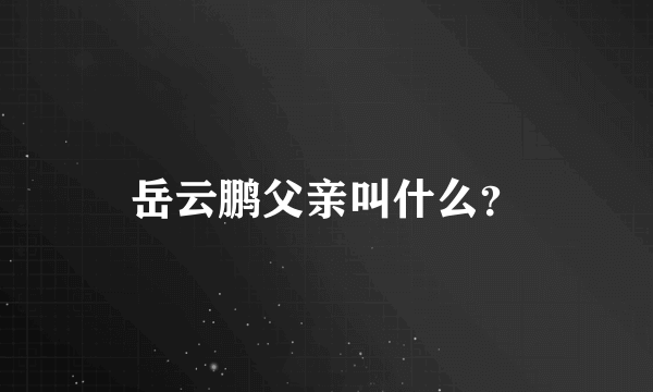 岳云鹏父亲叫什么？