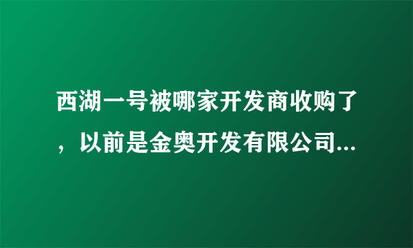 西湖一号被哪家开发商收购了，以前是金奥开发有限公司，可是说后来背