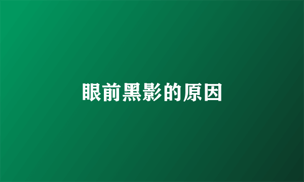 眼前黑影的原因