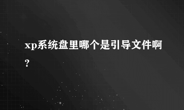 xp系统盘里哪个是引导文件啊?
