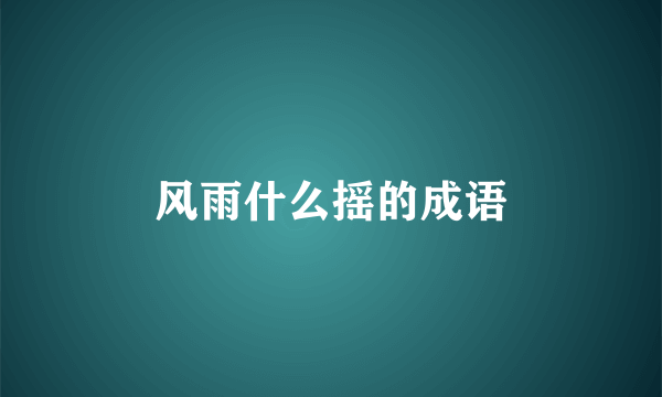 风雨什么摇的成语