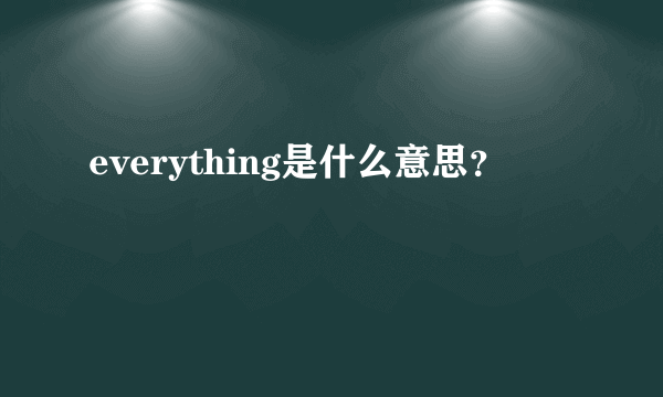 everything是什么意思？