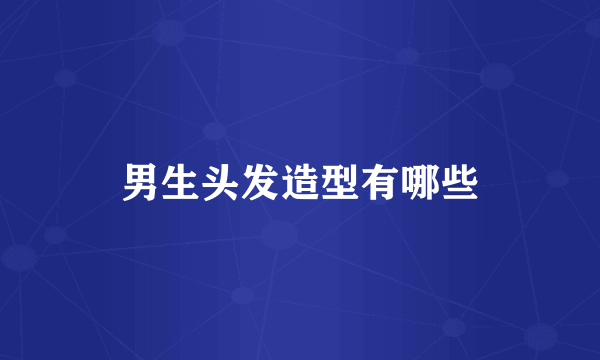 男生头发造型有哪些