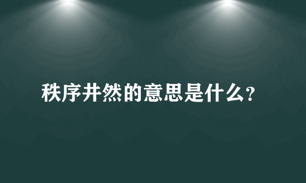 秩序井然的意思是什么？