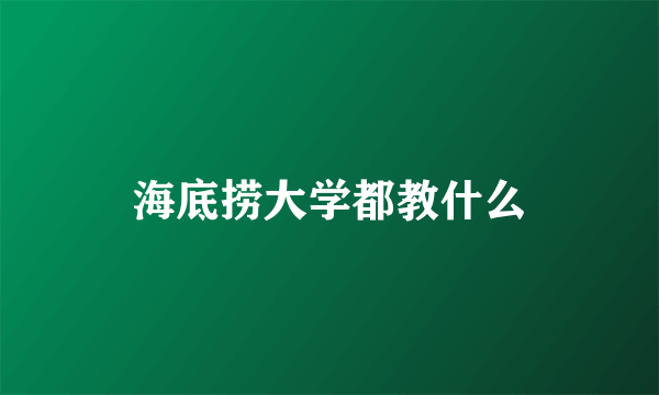 海底捞大学都教什么