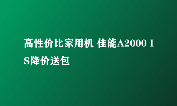 高性价比家用机 佳能A2000 IS降价送包