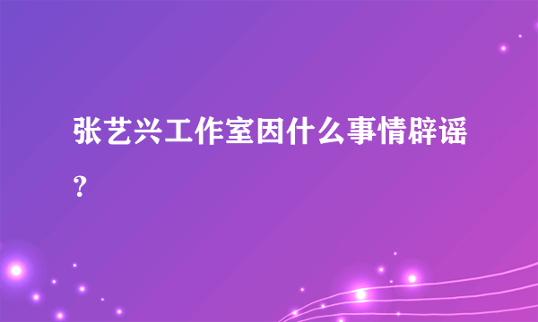 张艺兴工作室因什么事情辟谣？